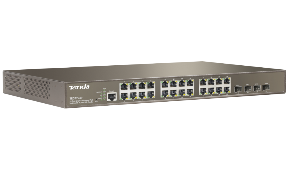 24-Port Gigabit Managed PoE Switch with 4-Port SFP