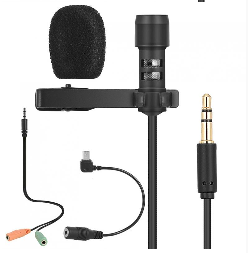 Microphone Câble R955  Lavalier Multifonction Avec Câble Audio pour Conférences, Réunions.