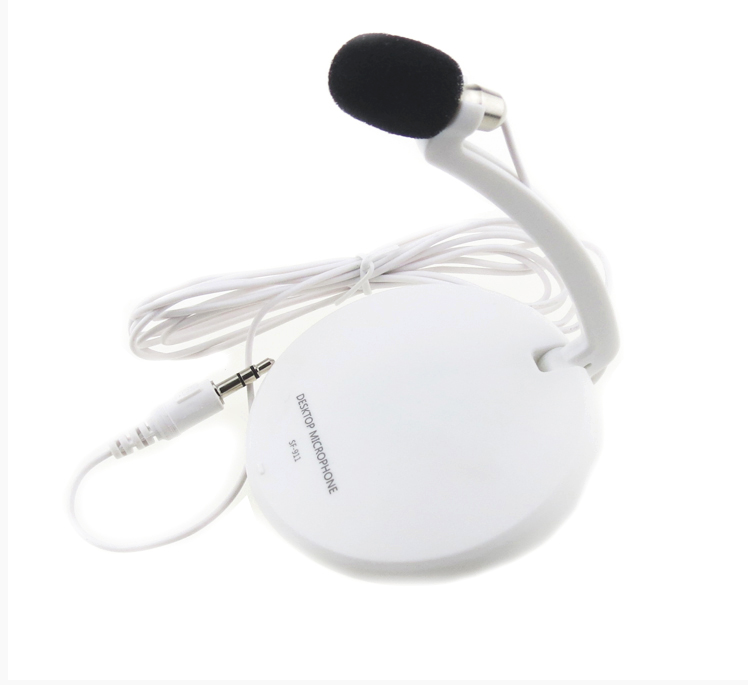 Microphone Stéréo Lavalier 911 pour Bureau et Micro-cravate Condenseur avec Support, Blanc