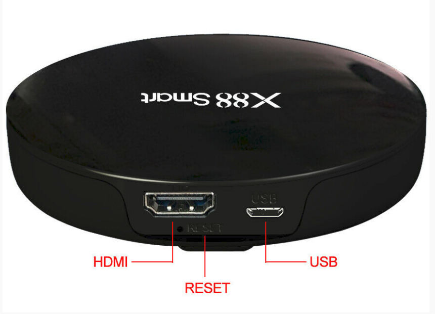TV Box X88 Smart Android 9.0, avec 4 Go de RAM + 32 Go de ROM,Noir avec Prise EU