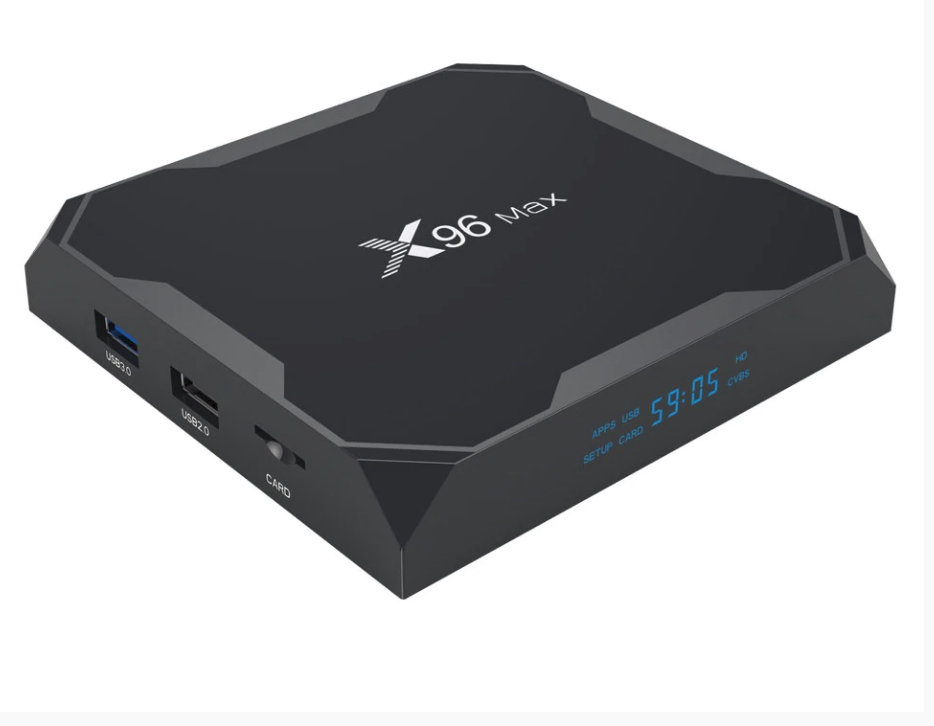 TV Box X96 Max 4K  avec Processeur  Amlogic S905X2 4 GB 64 GB Réseau WiFi avec Télécommande Infrarouge.