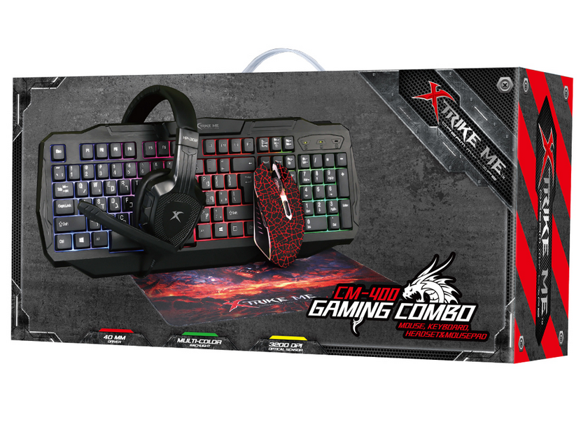 XTRIKE CM-400 BK 4 IN 1 GAMING COMBO
