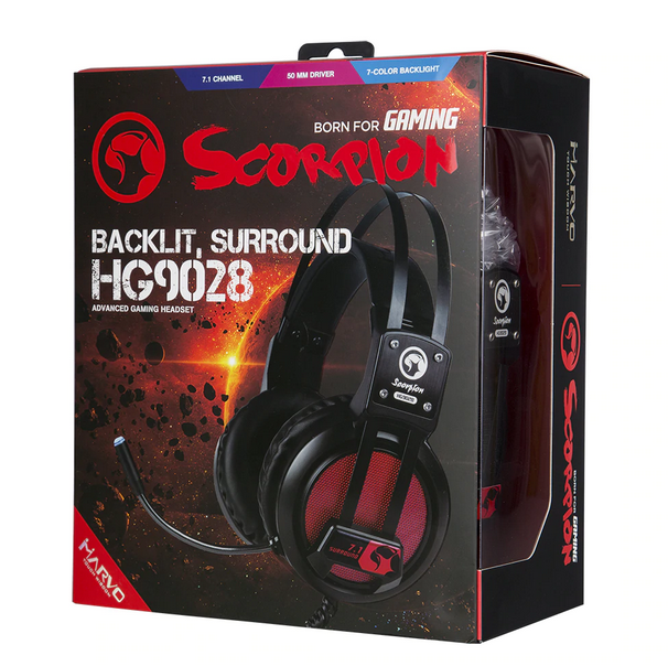Micro-Casque MARVO HG9028 7.1 USB Surround Stéréo avec Microphone