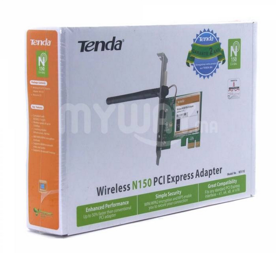Tenda W311E Adaptateur PCI-Express Wi-Fi N150 Antenne Integrée