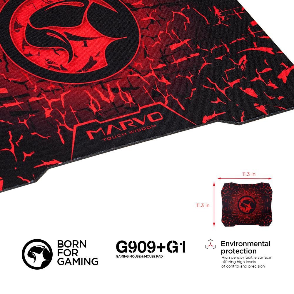 Souris Marvo G909+G1 gamer 8 boutons et 4 couleurs LED avec tapis