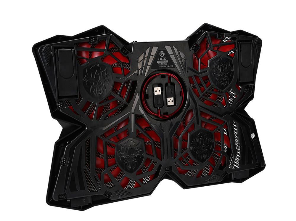 Refroidisseur MARVO FN-30 pour ordinateur portable jusqu'à 17 pouces (Rouge)