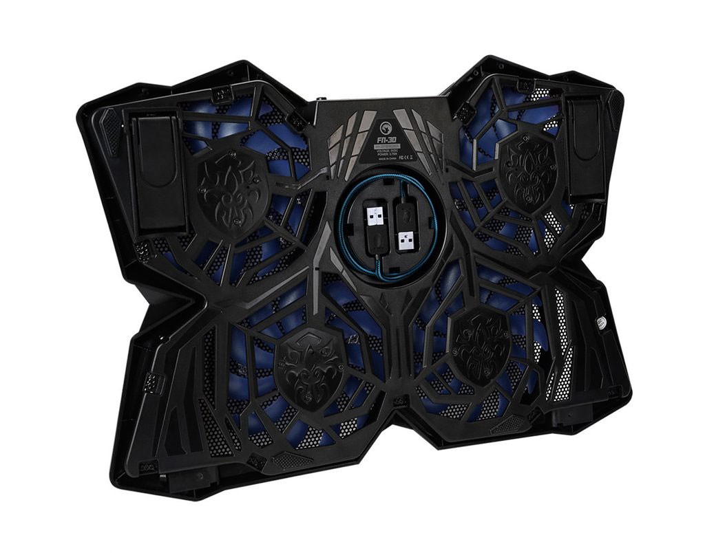 Refroidisseur MARVO FN-30 pour ordinateur portable jusqu'à 17 pouces rétro-éclairage (Bleu)