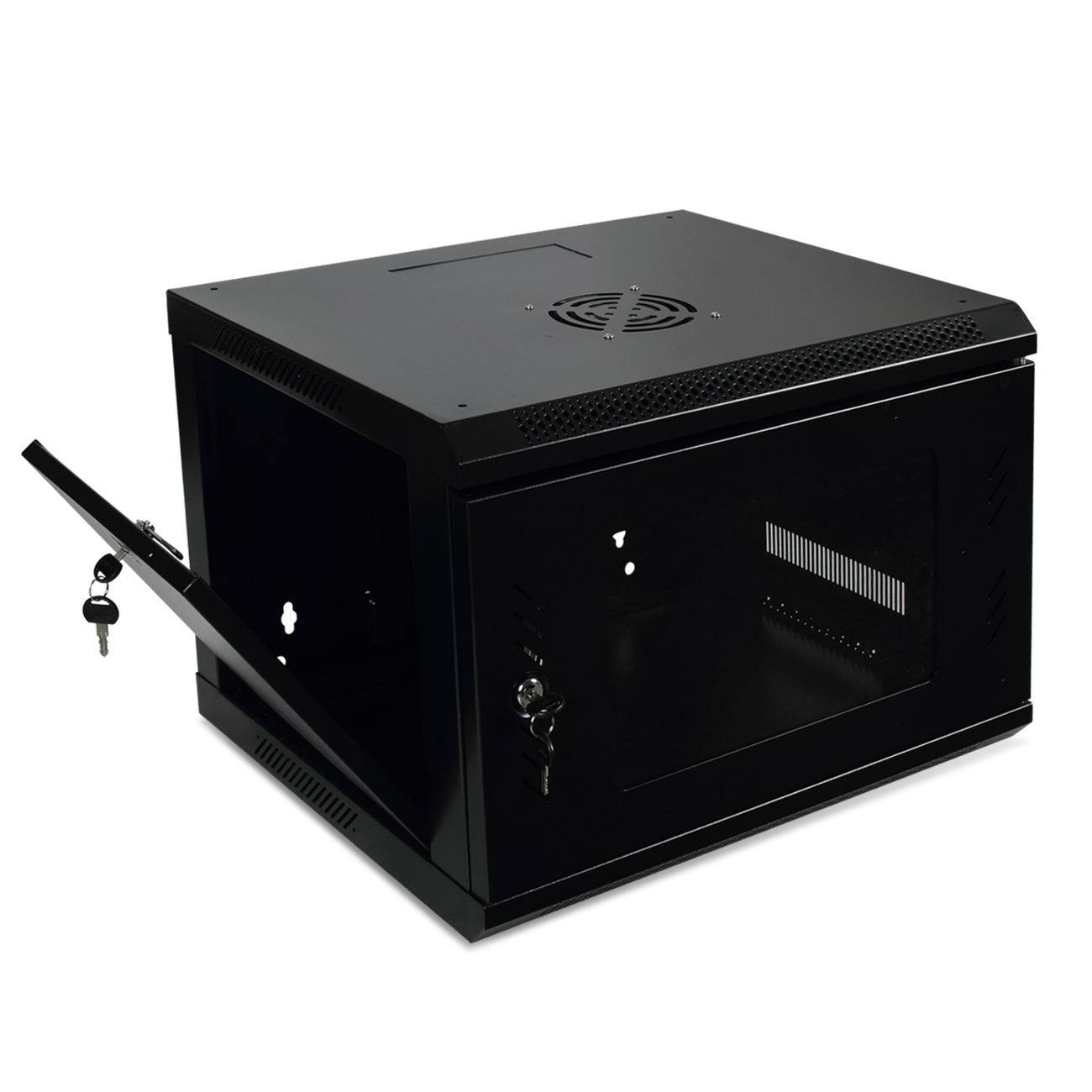 Coffret reseau Metallique 6U 550x350 Noir avec Etagere