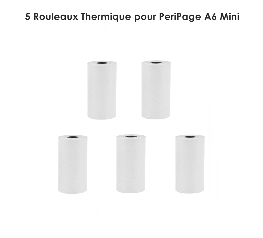 5 Rouleaux Thermique pour PeriPage A6 Mini