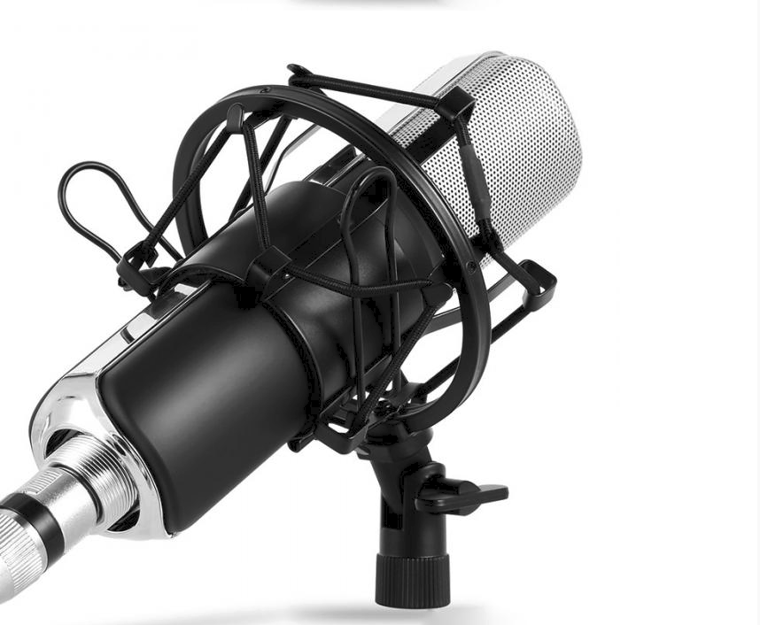Microphone Professional à Condensateur Q8  avec Support pour diffusion, Studio, et Enregistrement de Son
