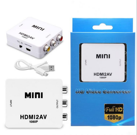 Adaptateur HDMI 2AV pour TV PC PS3 Support HD 1080P-Blanc