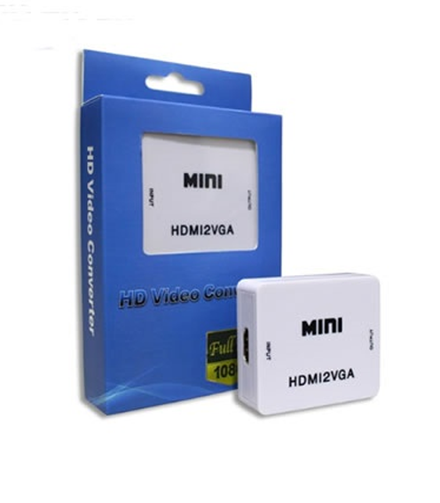 Adaptateur HDMI2VGA pour TV, PC, PS3 Support HD 1080P-Blanc