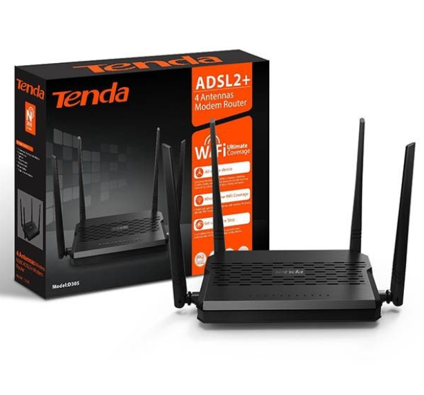 Routeur ADSL Tenda D305 WiFi 300N USB 4 Antennes