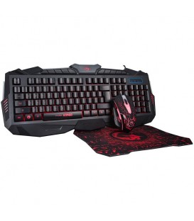 Pack Marvo KM400+G1 Clavier Rétro éclairé, Souris et tapis pour les gamers