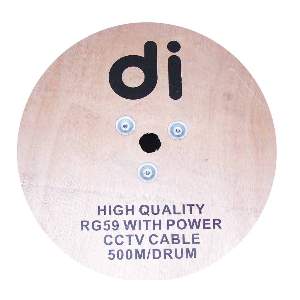 Bobine 500m Cable Coaxial avec Alimentation pour Camera - Vert