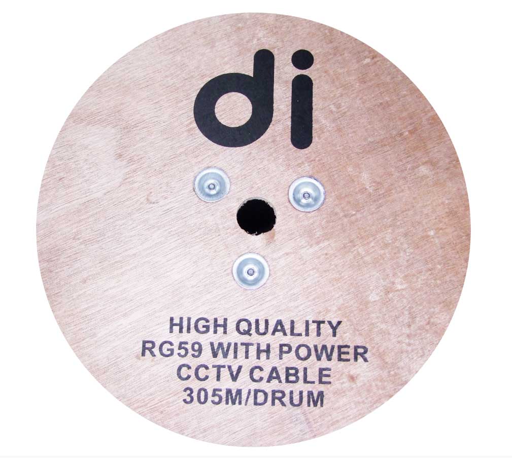 Bobine Cable Coaxial Camera + 2c Vert (bobine 300m)