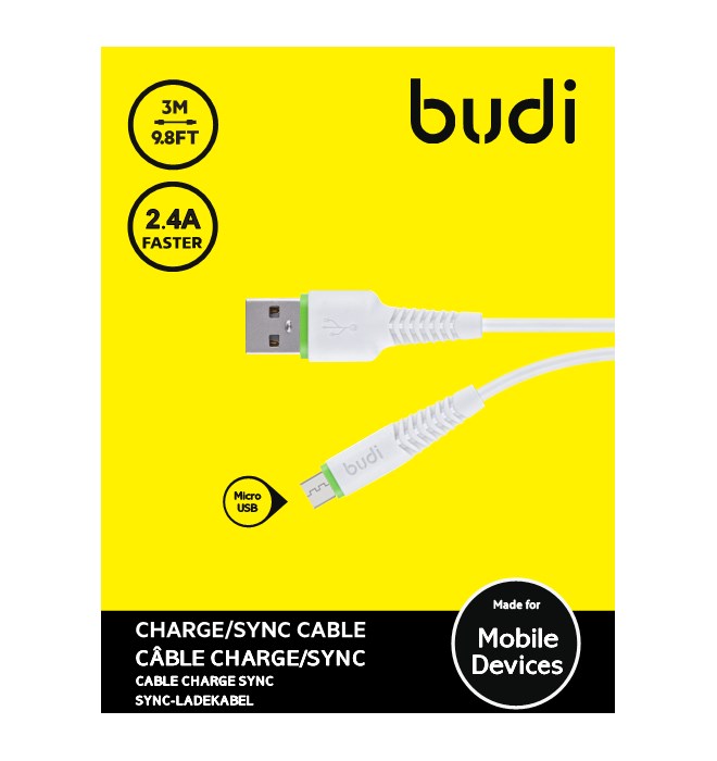 Cable USB BUDI pour tout les Smartphone