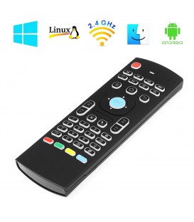 Télécommande et Clavier universelle Air Mouse 2.4 Ghz sans fil rétro-éclairées