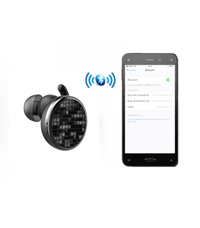 Écouteur PaMu Bluetooth Tactile Résistant à l'eau avec boitier de chargement - Blanc
