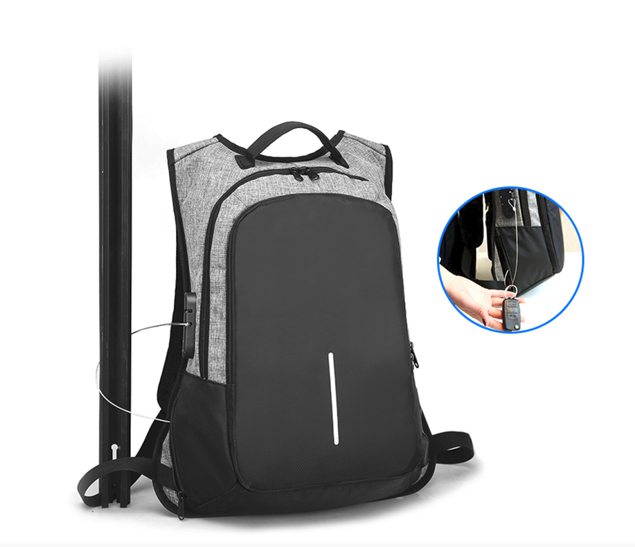 Sac a dos antivol de grande capacite avec un port USB intègre jusqu’à 15.6&quot;