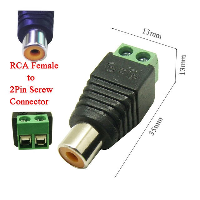 Fiche RCA Femele Avec Bornes à Vis Pour CCTV