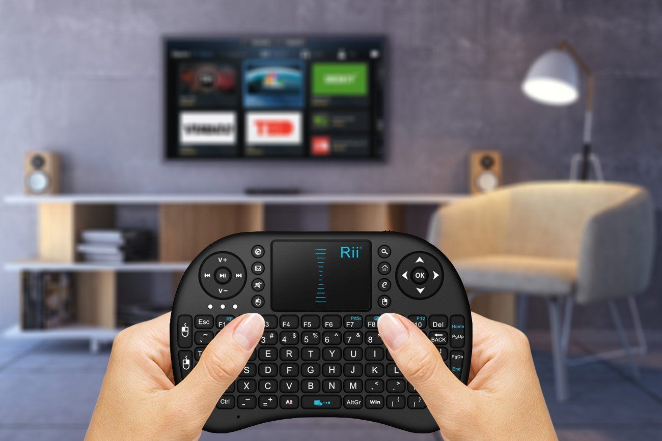 Mini clavier touchpad sans fil pour TV (clavier AZERTY rétro-éclairé)