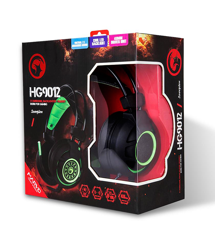 Casque MARVO HG9012 7.1 USB Surround Stéréo Réducteur de Bruit avec éclairage LED et microphone