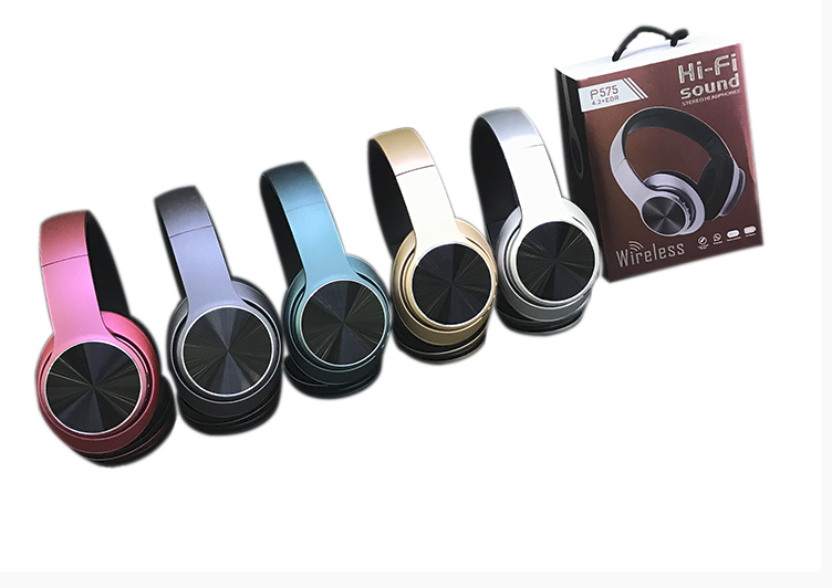 Casque Stéréo Bluetooth P575,  Ajustable avec Microphone Intégré - (liq)