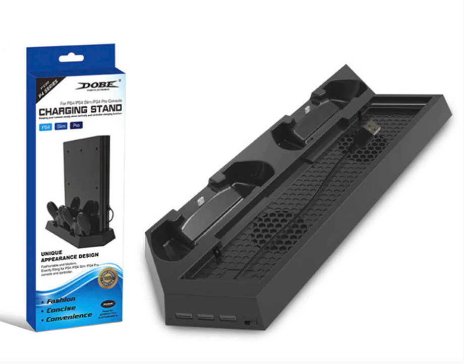 Double Station de Charge pour 2 Manettes PS4 avec Ventilateur de Refroidissement