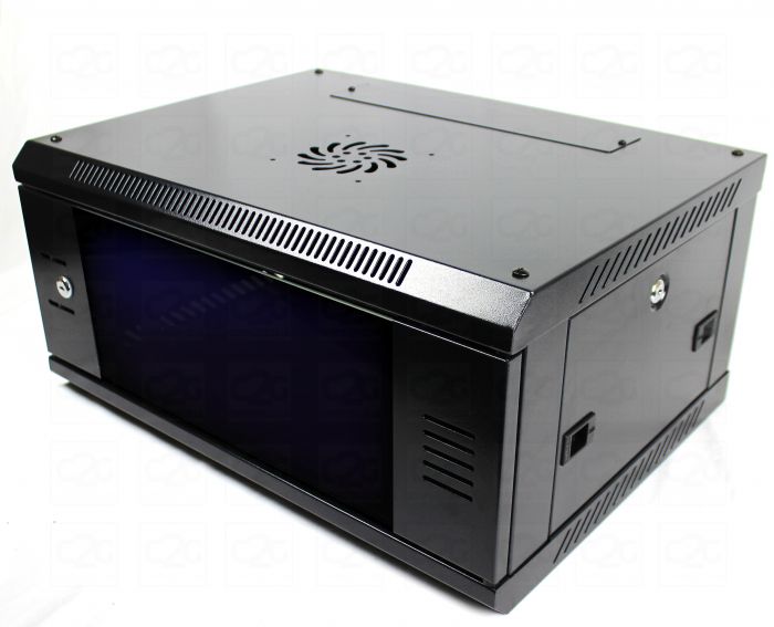 Coffret reseau Metallique 9U 550x350x328 Noir avec Etagere