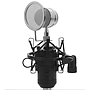 Microphone A Condensateur Unidirectionnel BM 8000 Noir, avec un Amortisseur Métal